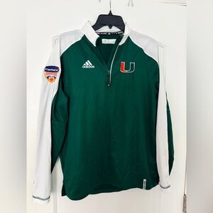 Miami Hurricanes 1/4 Zip Pullover Men's Small Green Orange Bowl UM